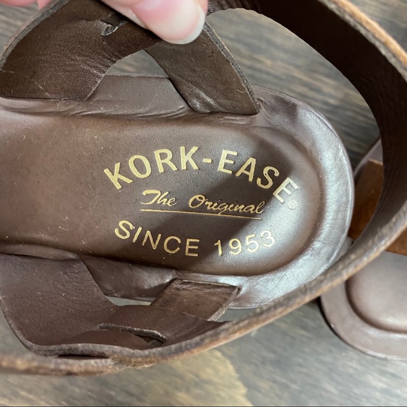 Kork-Ease brown leather platform wedge sandal 9 - Picture 12 of 12